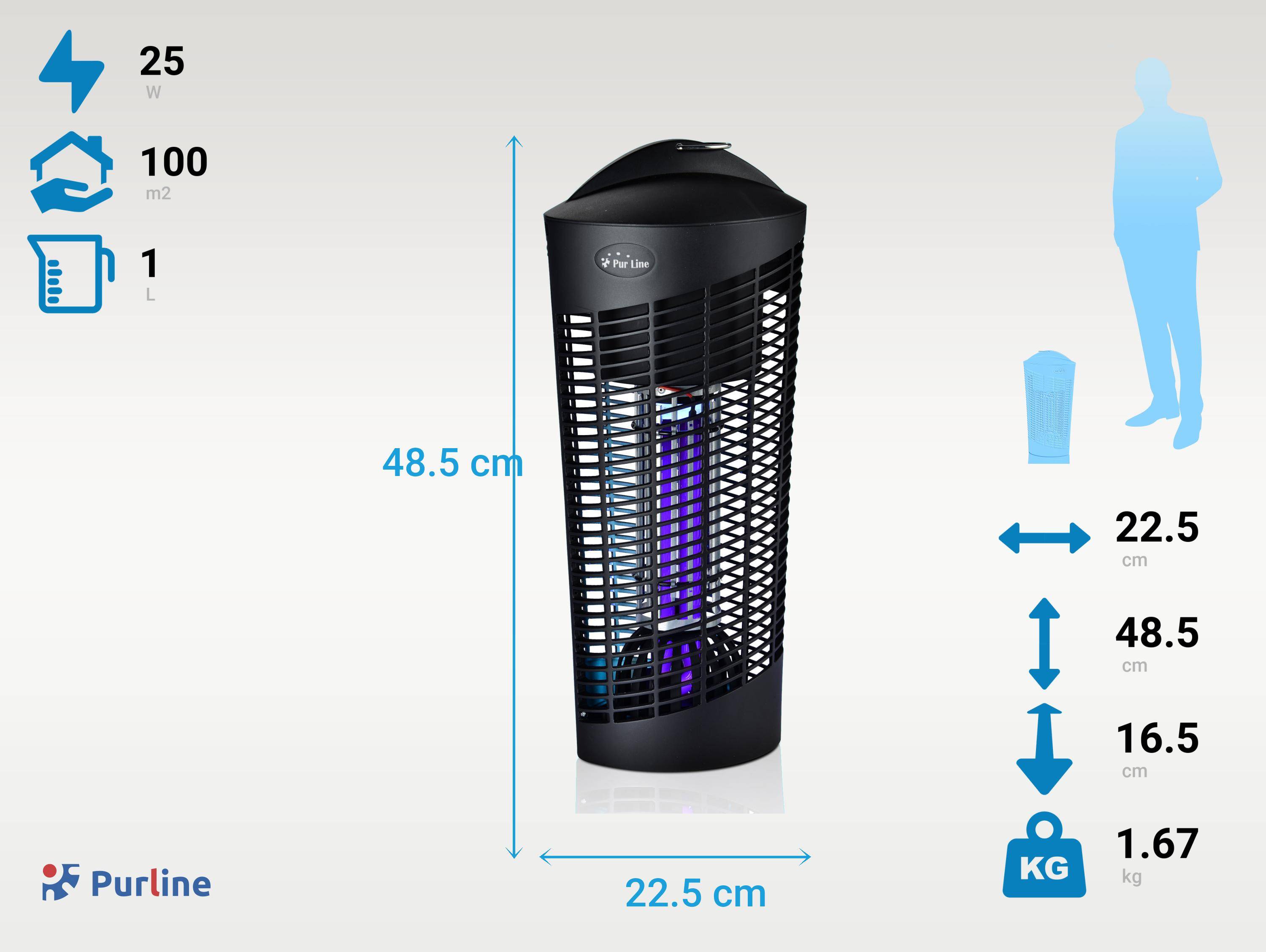 Purline - Lampe Anti-Moustiques 25W avec lumière ultraviolette - Purline - Image 2