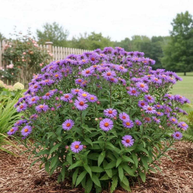 Aster grand d'automne Marina Wolkonsky, Aster novae-angliae à fleurs Violette/ - feuillage Caduc - Godet - 5/20 cm - Image 1