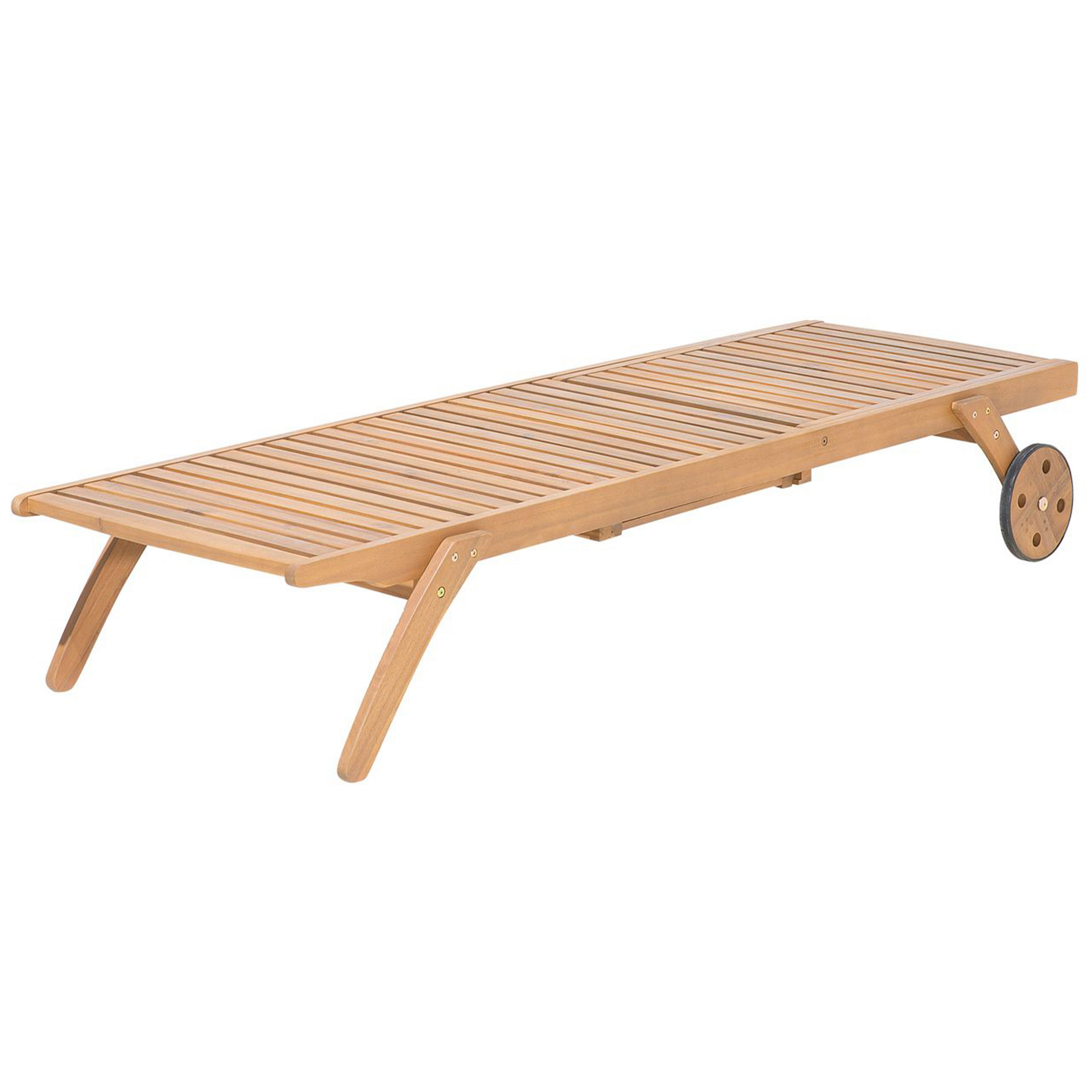 Beliani - Transat Bain de Soleil à Dossier Inclinable en Bois d'Acacia Aspect Naturel et Coussin Gris Design Intemporel pour Jardin Méditerranéen Beliani - Image 4