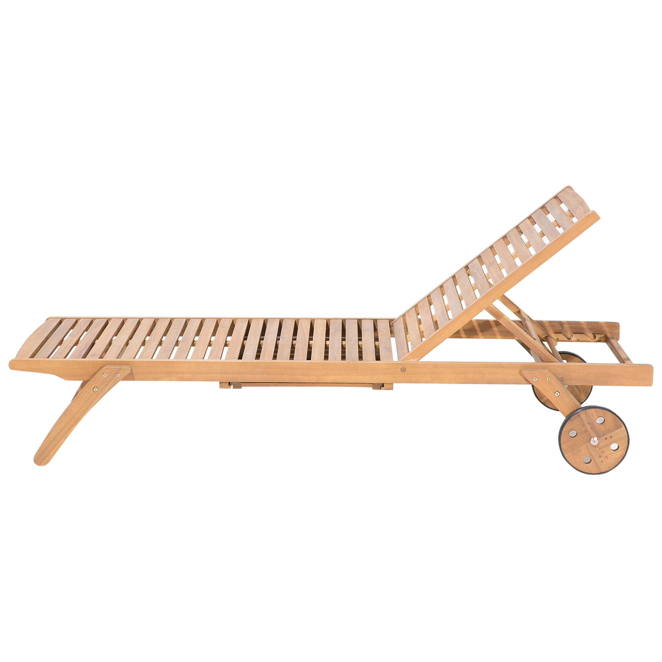 Beliani - Transat Bain de Soleil à Dossier Inclinable en Bois d'Acacia Aspect Naturel et Coussin Gris Design Intemporel pour Jardin Méditerranéen Beliani - Image 9