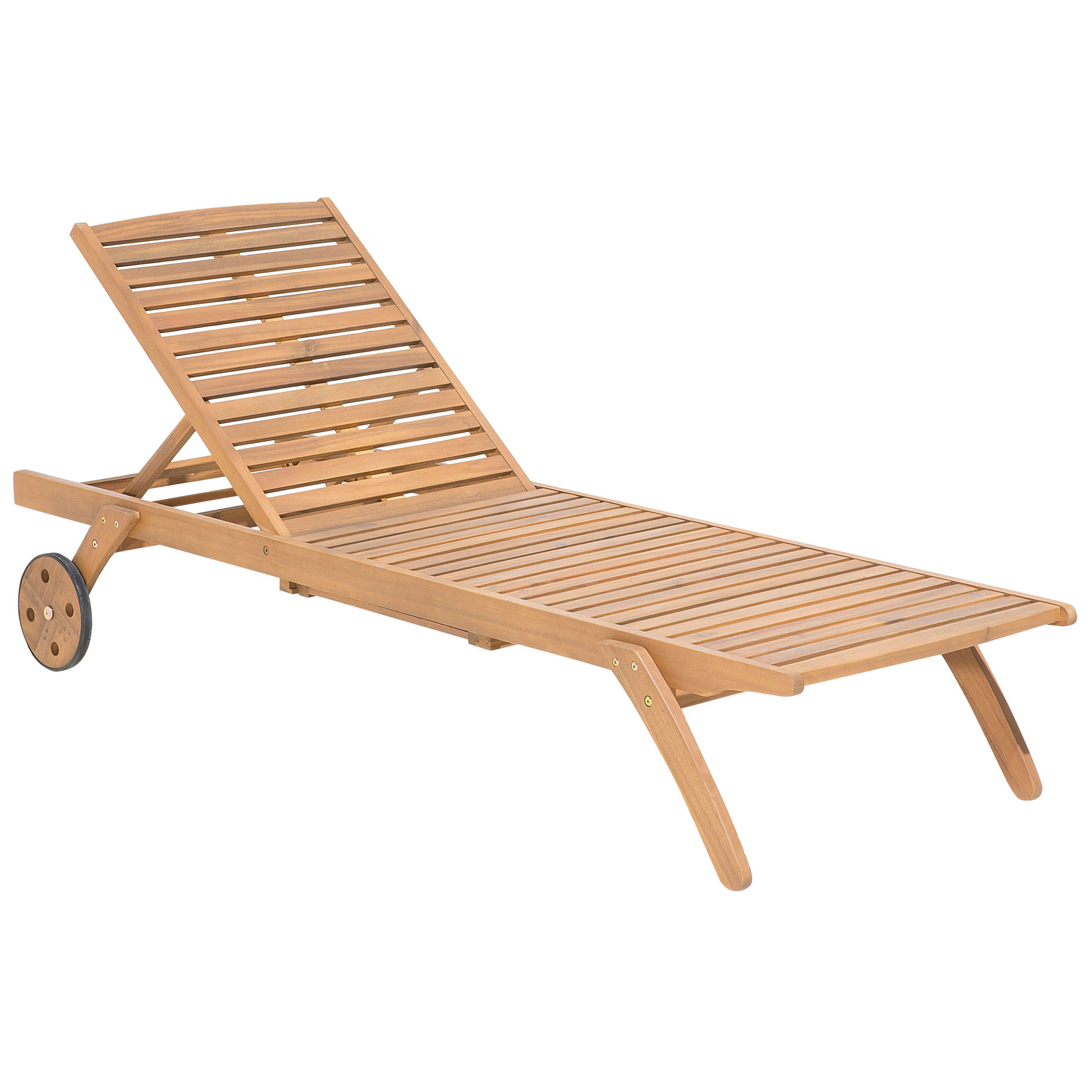 Beliani - Transat Bain de Soleil à Dossier Inclinable en Bois d'Acacia Aspect Naturel et Coussin Gris Design Intemporel pour Jardin Méditerranéen Beliani - Image 6