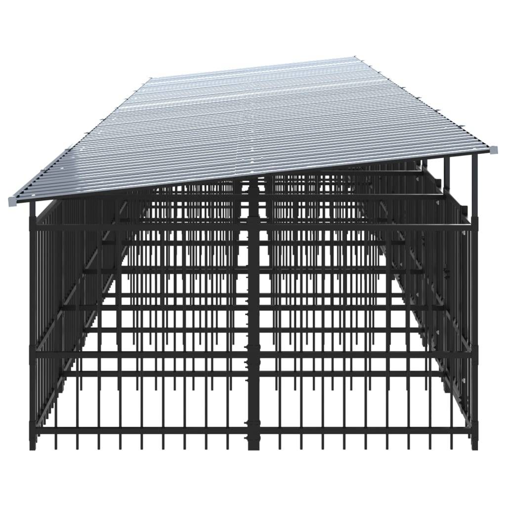 Vidaxl - Chenil d'extérieur avec toit pour chiens Acier 16,89 m² vidaXL 3124596 - Image 5