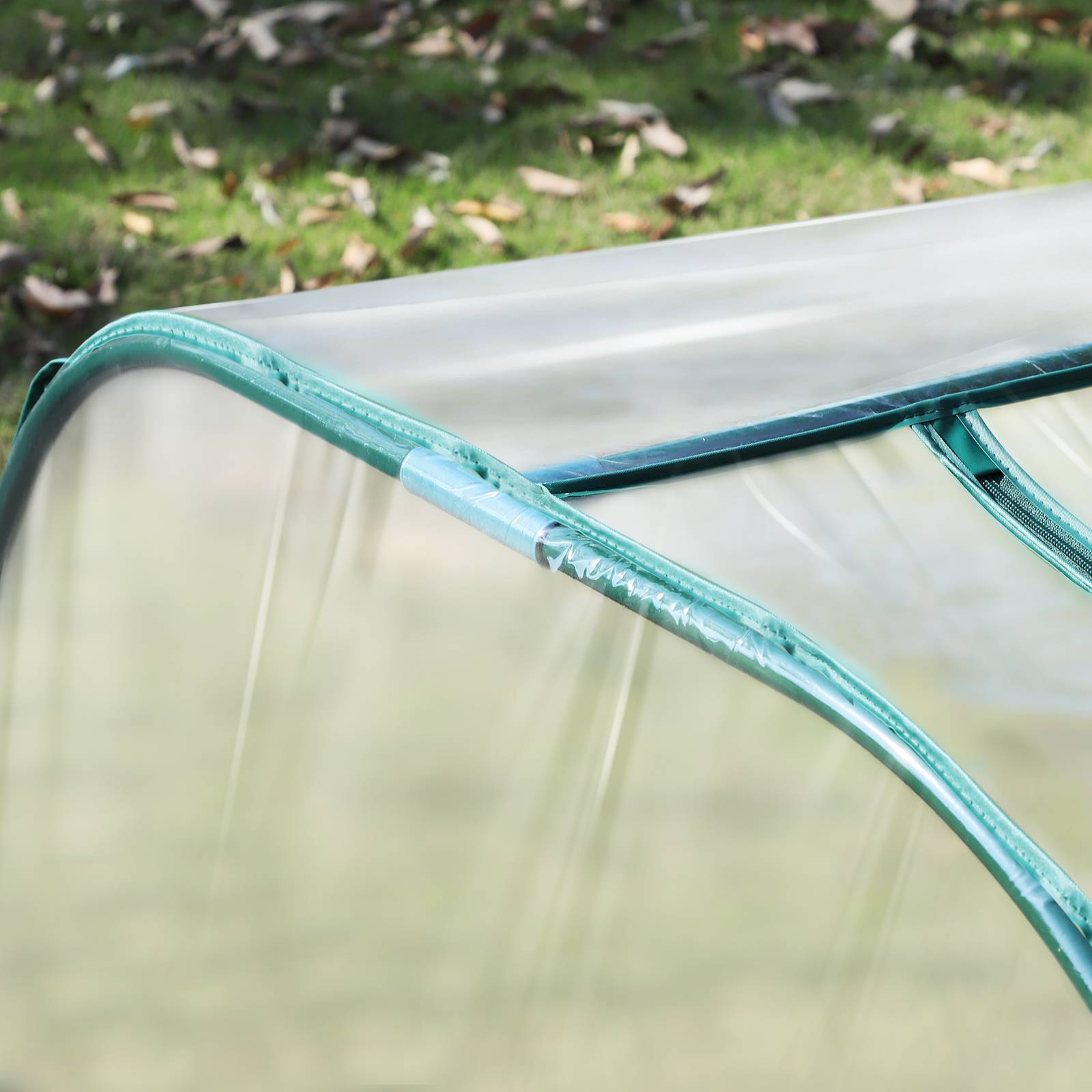 Mini Serre de Jardin Serre à tomates 4L x 1l x 0,80H m Acier PVC Anti-UV 4 fenêtres Zip enroulables Vert et Transparent - Image 7