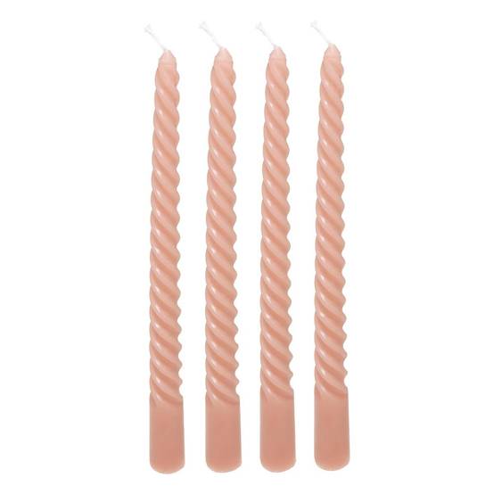 Lot de 4 Bougies Bâton "Hugo" 180g Rose - Image 1