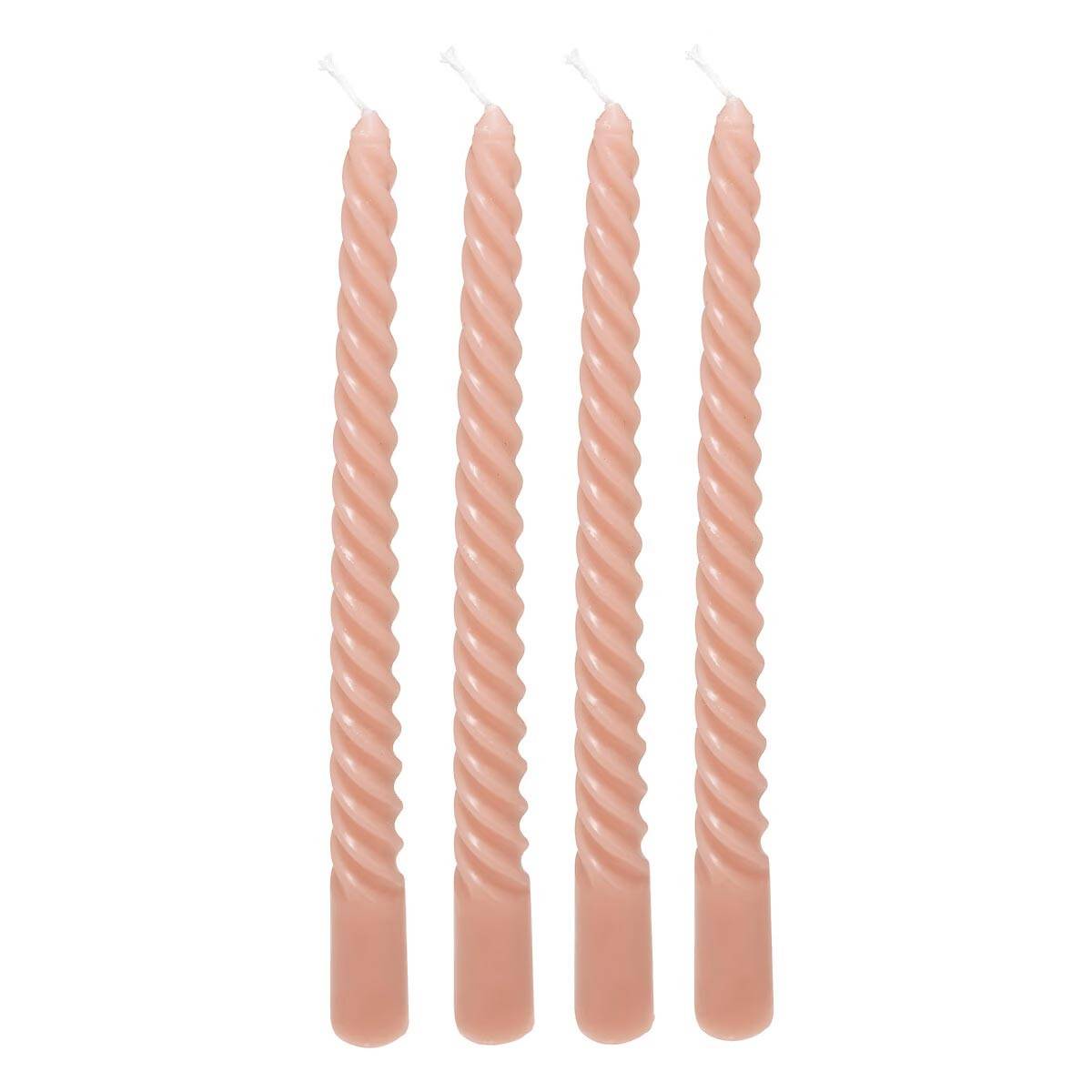 Lot de 4 Bougies Bâton "Hugo" 180g Rose - Image 1