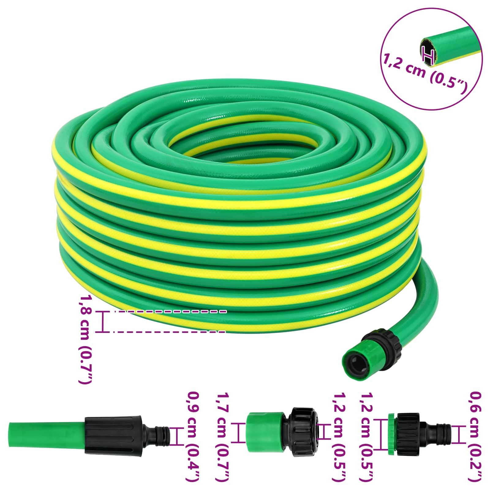 Vidaxl - Tuyau de jardin 5 couches Vert et jaune 1 / 2'' 50 m PVC vidaXL 42035817 - Image 3