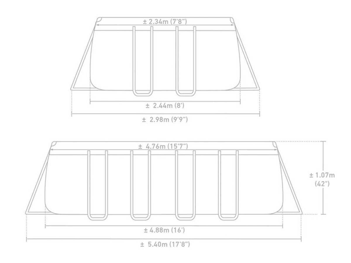 Piscine tubulaire Prism rectangulaire 4.88 x 2.44 x 1.07m Intex + accessoires - Image 8