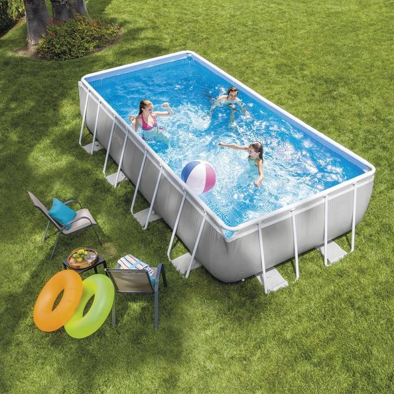 Piscine tubulaire Prism rectangulaire 4.88 x 2.44 x 1.07m Intex + accessoires - Image 3