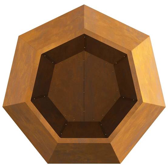 Jardinière rectangulaire extérieure optimisée 75 x 75 x 60 cm design classique en acier rouillé - Image 4
