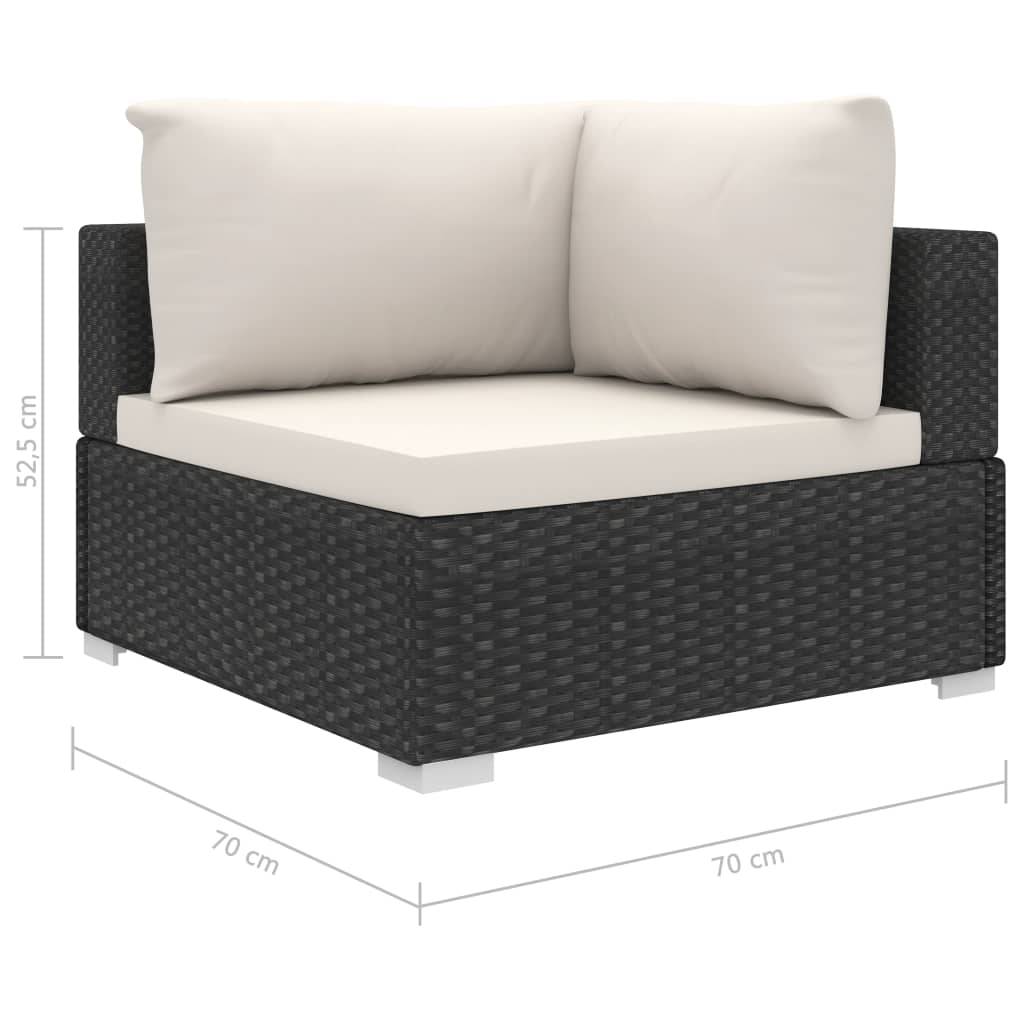 Vidaxl - Salon de jardin 10 pcs avec coussins Résine tressée Noir vidaXL 46815 - Image 3