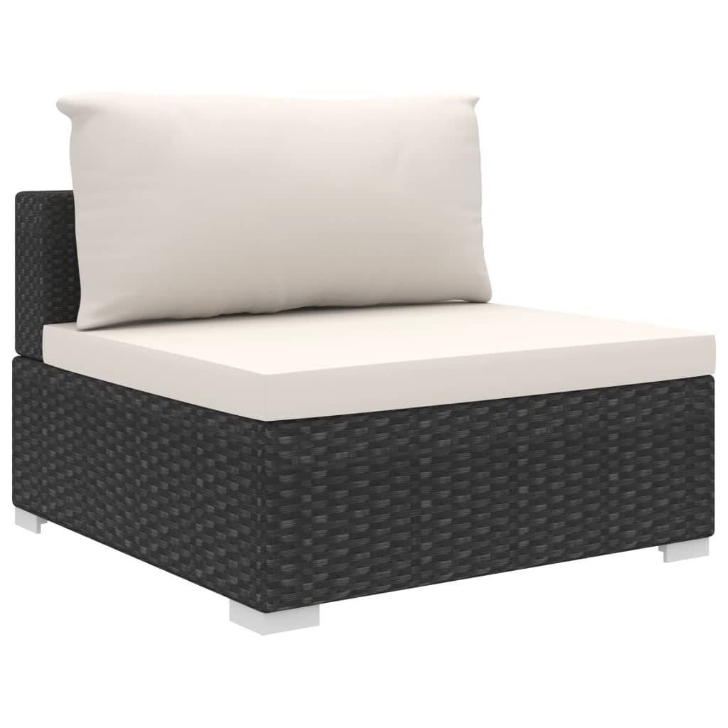 Vidaxl - Salon de jardin 10 pcs avec coussins Résine tressée Noir vidaXL 46815 - Image 7