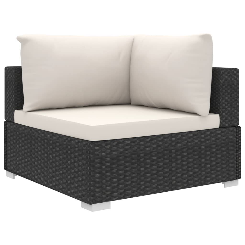 Vidaxl - Salon de jardin 10 pcs avec coussins Résine tressée Noir vidaXL 46815 - Image 5