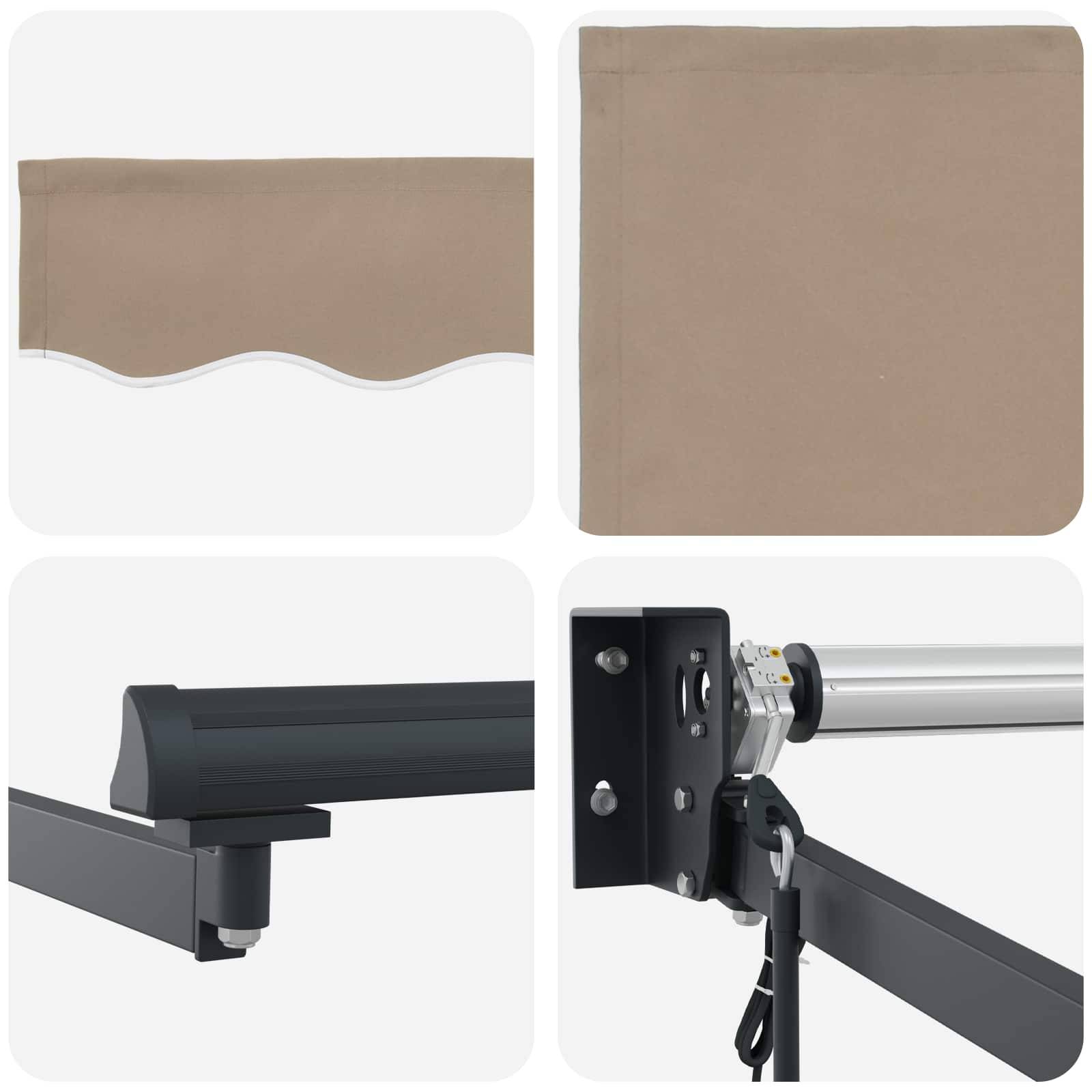 ComfortXL - Store banne électrique motorisé aluminium pour terrasse Beige et anthracite 3,5x2,5m - ComfortXL Outdoor Living - Image 7