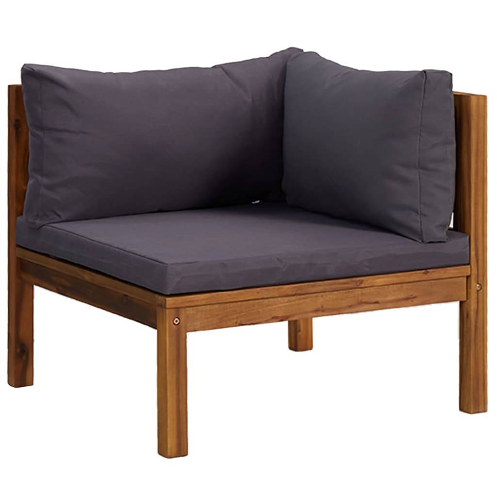 ComfortXL - Canapé de Jardin 3p Bois d'Acacia Massif Modulable avec Coussins Gris foncé – ComfortXL Outdoor Living - Image 3
