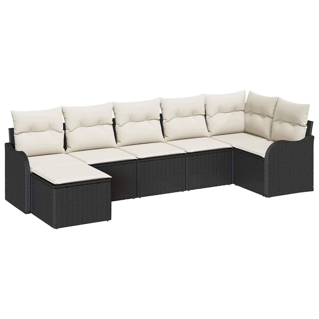 ComfortXL - Ensemble canapé extérieur 7 places Poly rotin modulable pour Balcon Noir et Blanc – ComfortXL Outdoor Living - Image 2