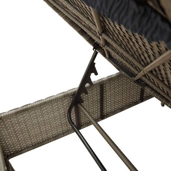 ComfortXL - 2 Transats Jardin Gris Résine Dossier Réglable Coussins Gris Foncé Terrasse – ComfortXL Outdoor Living - Image 10