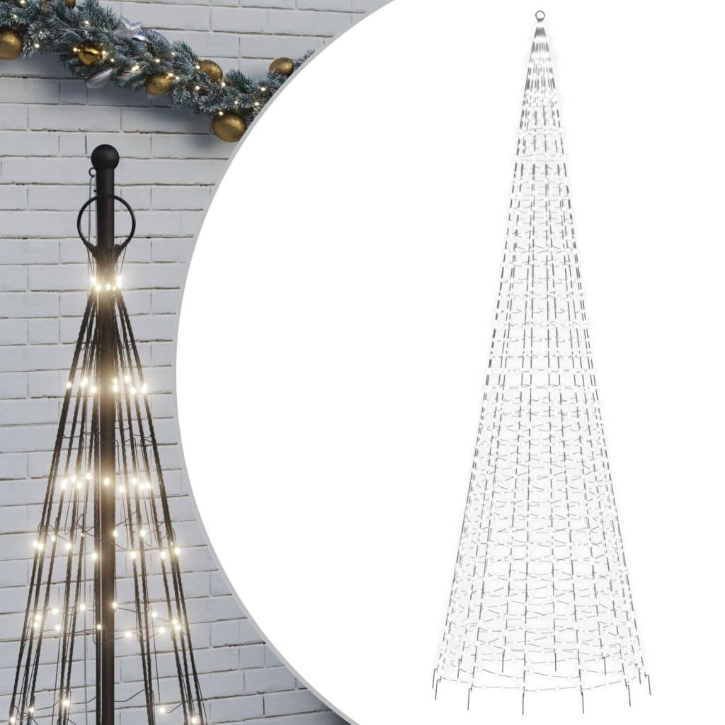 Sapin De Noël - Arbre de Noël lumineux sur mât de drapeau 1534 LED blanc 500 cm - Image 1