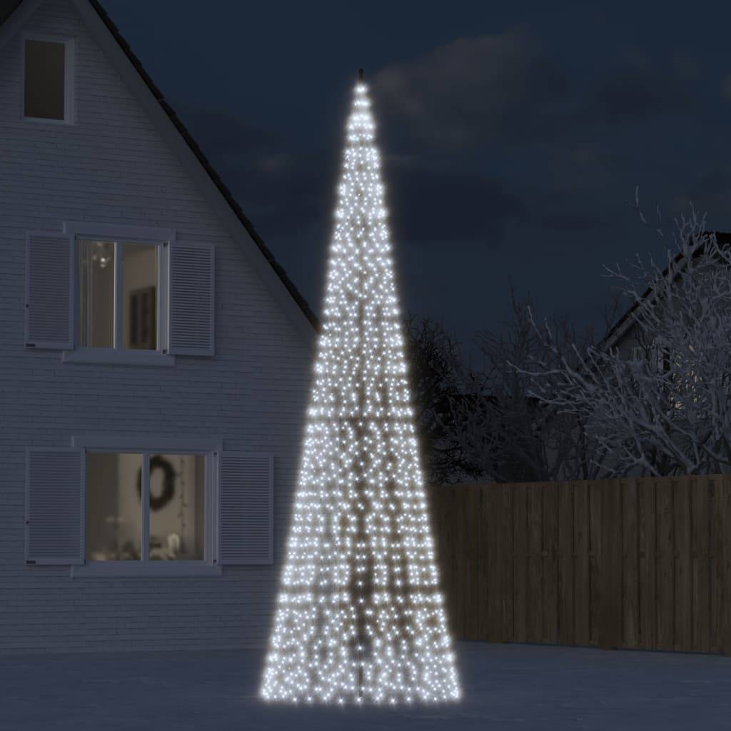 Sapin De Noël - Arbre de Noël lumineux sur mât de drapeau 1534 LED blanc 500 cm - Image 2