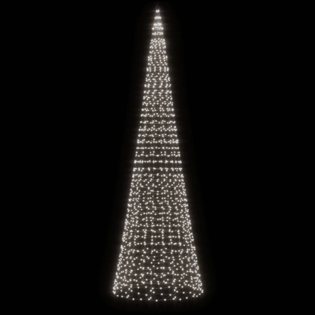 Sapin De Noël - Arbre de Noël lumineux sur mât de drapeau 1534 LED blanc 500 cm - Image 3