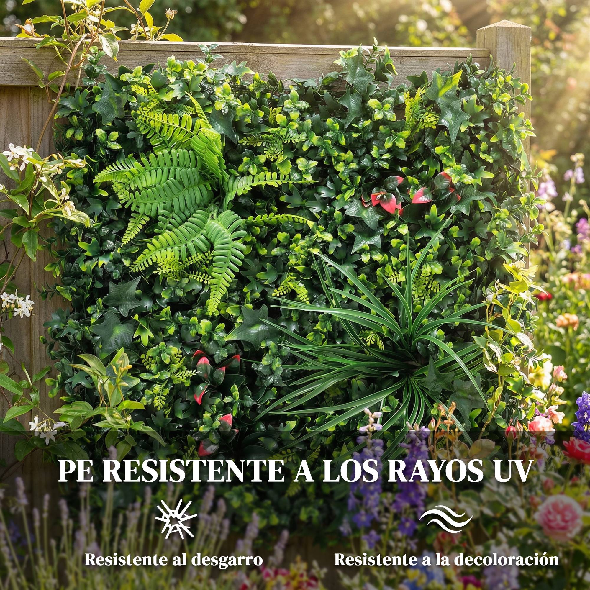 ComfortXL - Haie artificielle PE verte 6 panneaux 50x50 cm brise-vue anti-UV terrasse balcon - ComfortXL Outdoor Living - Image 7