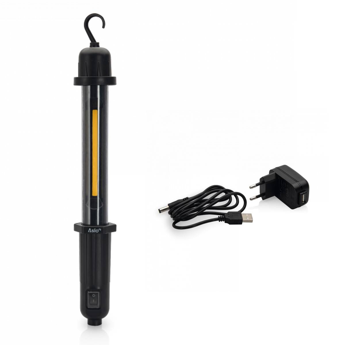 Lampe Led Baladeuse 3W sans fil Batterie lithium Chargeur + Port USB Autonomie 4h ASLO - Image 1