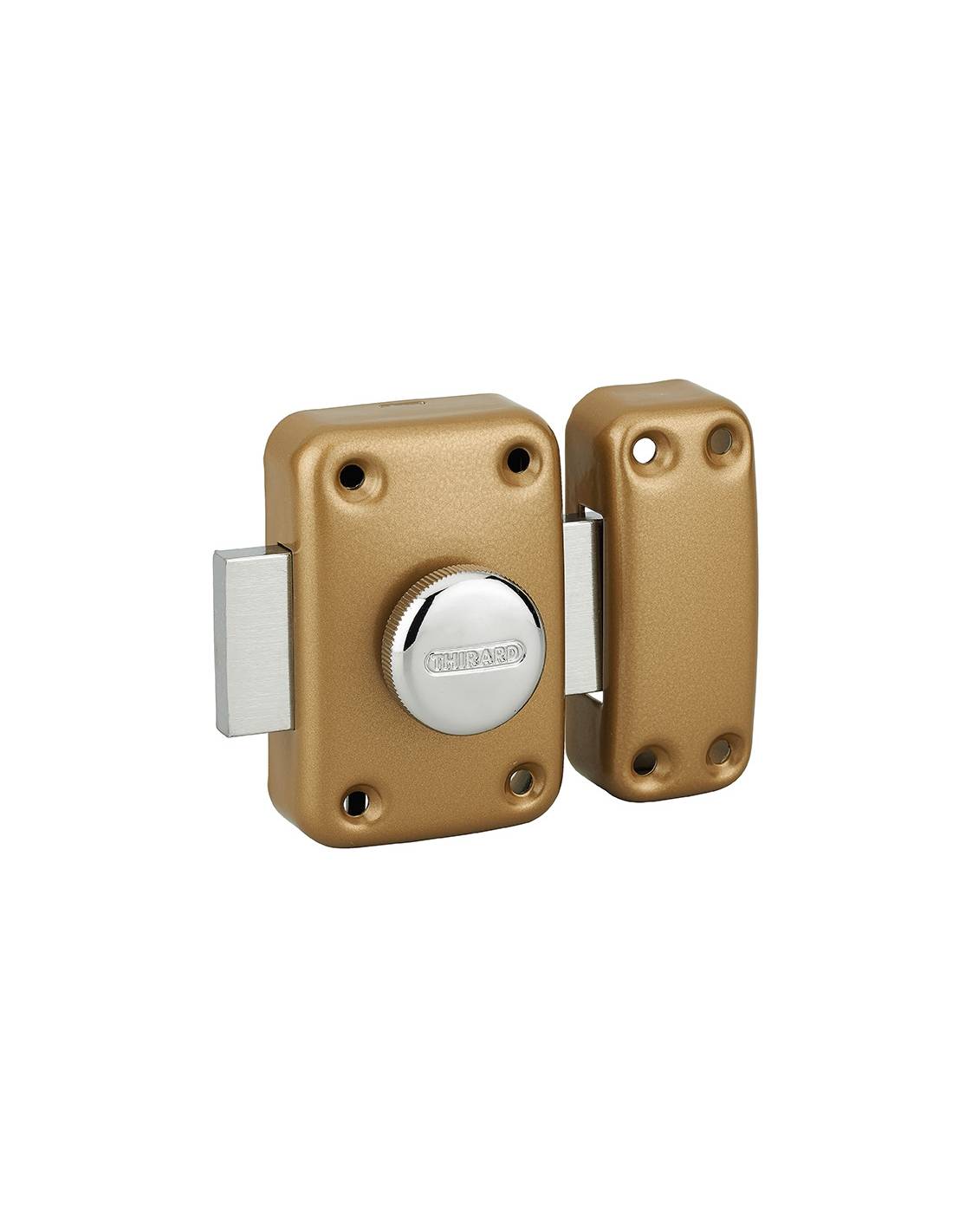 Verrou à bouton Apache pour porte intérieure, acier, époxy or - THIRARD - Image 1