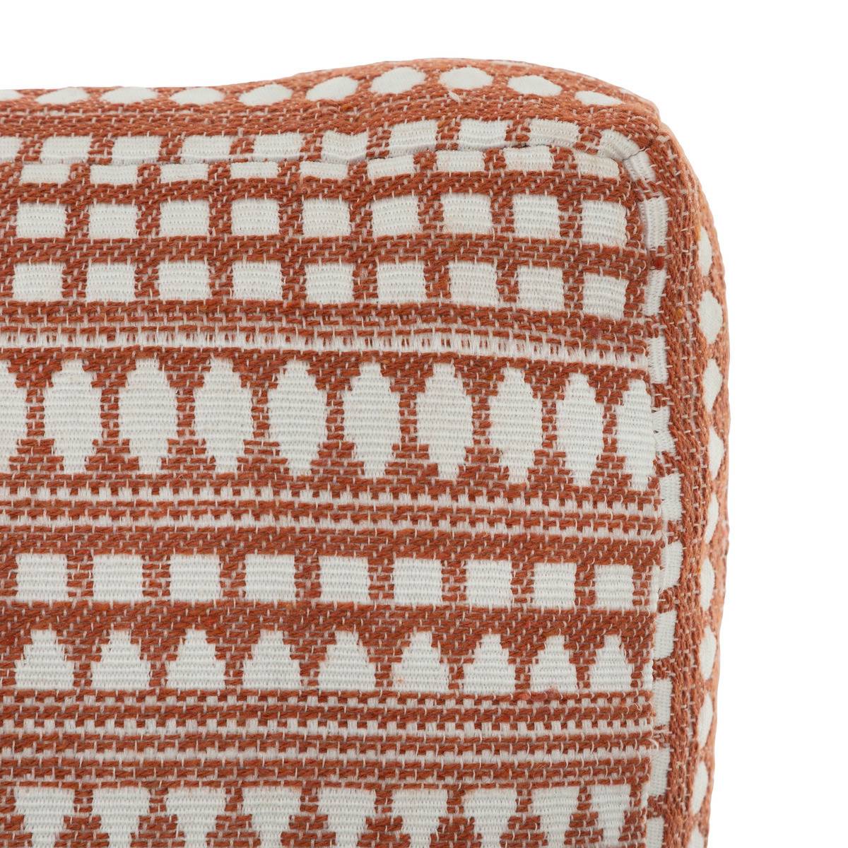 Coussin de sol épais et confortable en coton Terracotta motifs jacquard 38 x 38 cm - Image 2