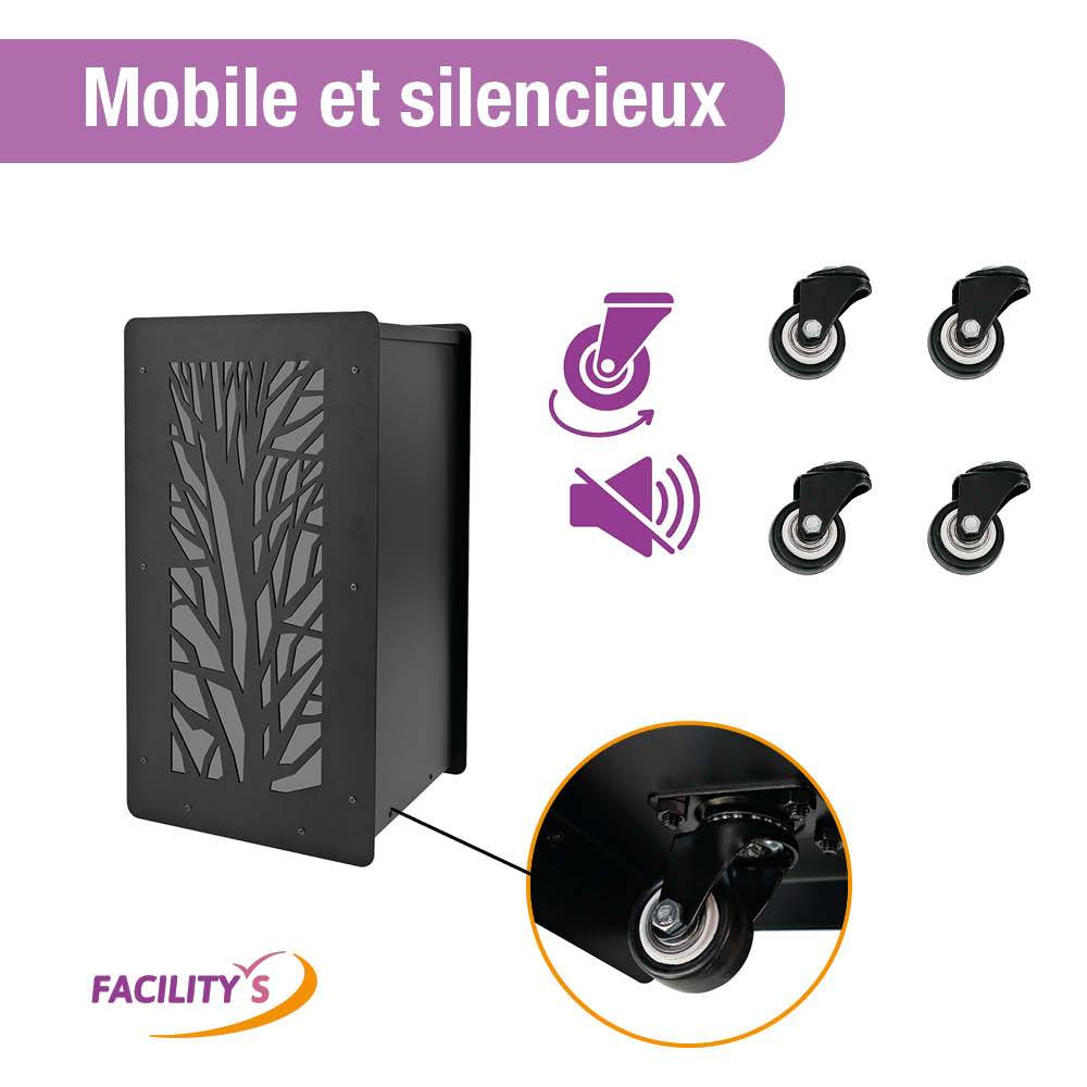 Facilitys - Réservoir à granulés design Ebene 55 kg noir en acier avec tamis et roulettes - Image 4