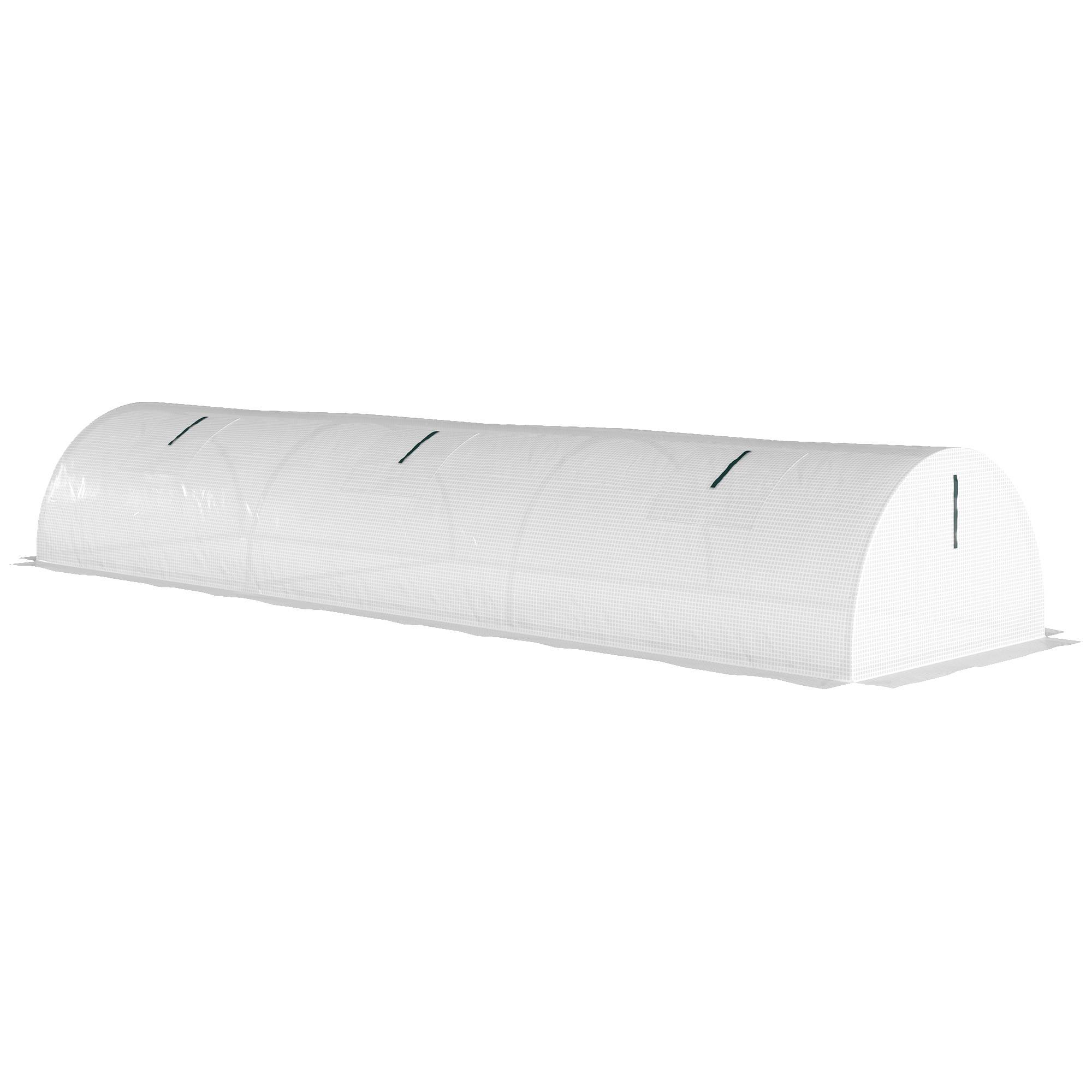 ComfortXL - Mini serre tunnel de jardin acier film plastique 300 x 80 x 45 cm blanc potager protection UV - ComfortXL Outdoor Living - Image 2