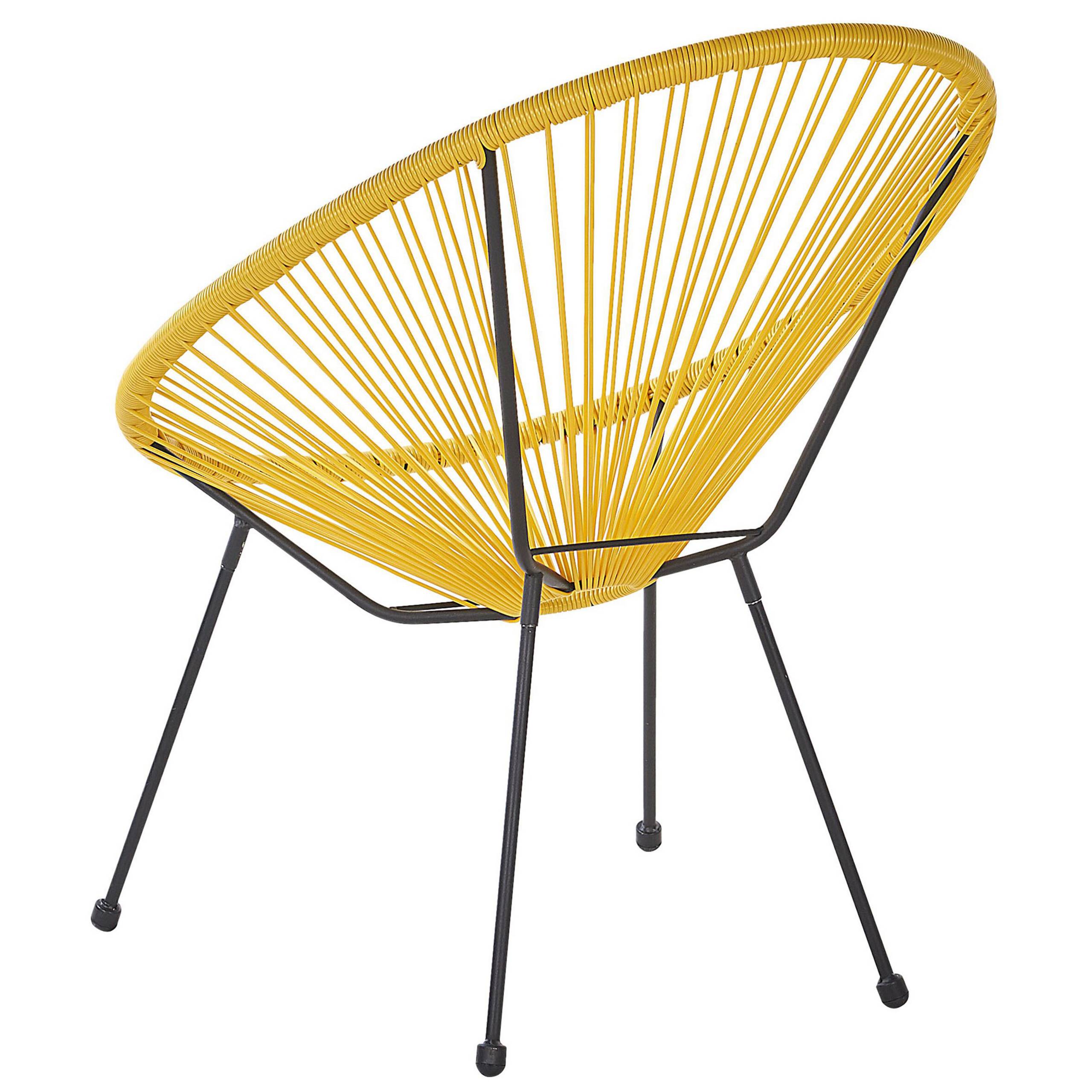 Beliani - Set de Salon ou Jardin 2 Chaises Fauteuils Type Spaghetti et Petite Table Basse en Rotin PE Jaune et Acier Noir Design Industriel Moderne Beliani - Image 8