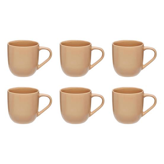 Lot de 6 Mugs en Céramique "Maé" 24cl Beige - Image 1