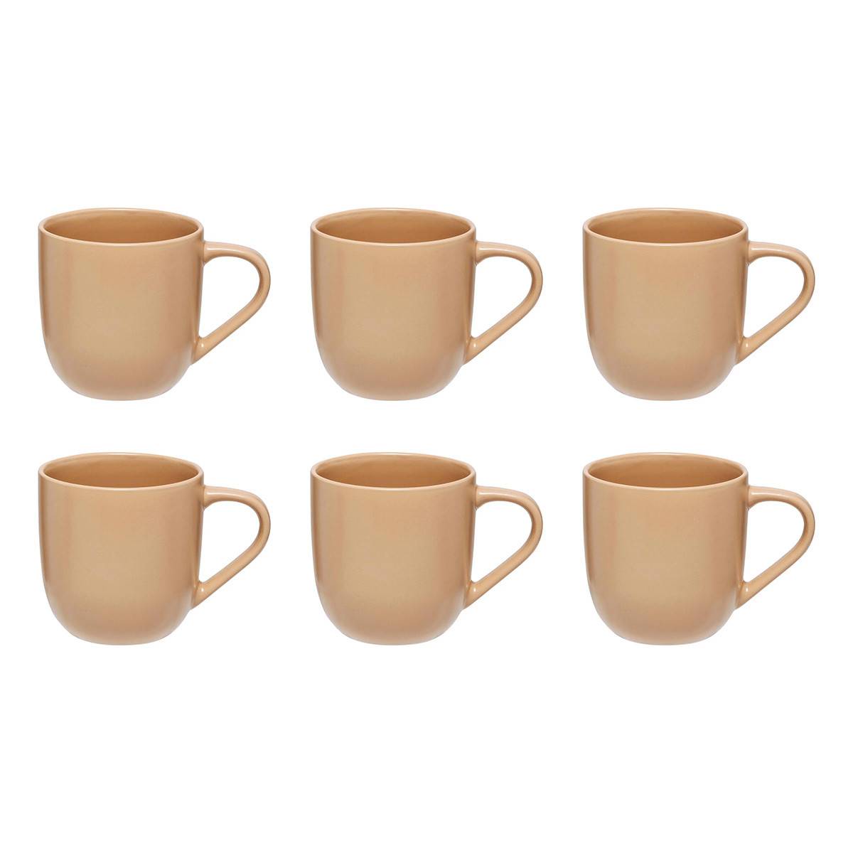 Lot de 6 Mugs en Céramique "Maé" 24cl Beige - Image 1