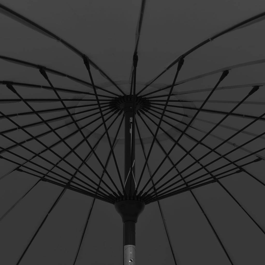 Helloshop26 - Parasol d'extérieur avec mât en aluminium 270 cm noir - Image 4