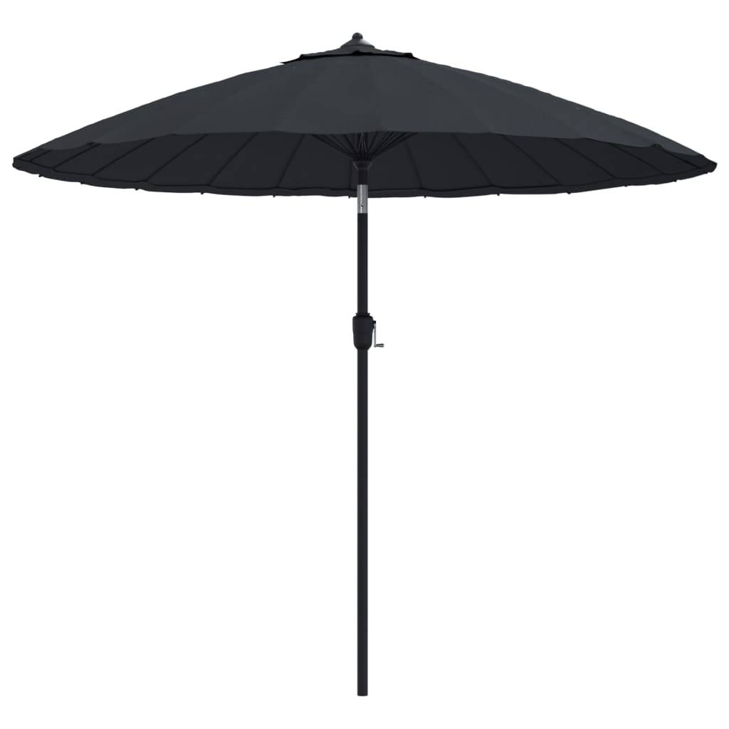 Helloshop26 - Parasol d'extérieur avec mât en aluminium 270 cm noir - Image 1