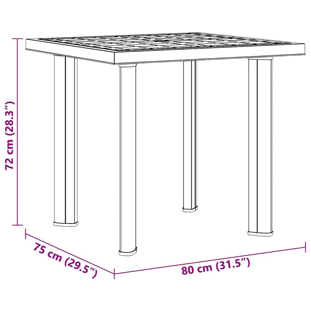 Vidaxl - Table de jardin Blanc 80x75x72 cm Plastique vidaXL 48802 - Image 3