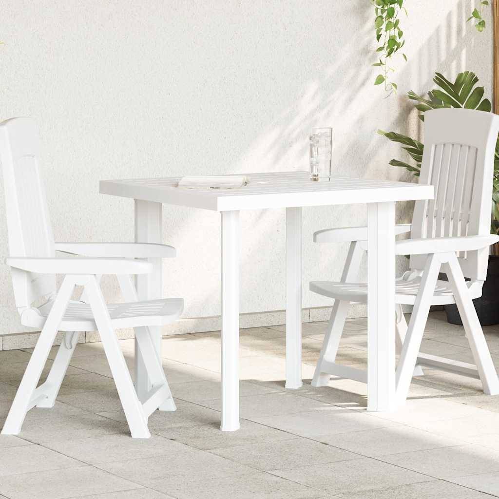 Vidaxl - Table de jardin Blanc 80x75x72 cm Plastique vidaXL 48802 - Image 1