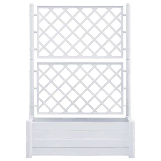 Vidaxl - Jardinière avec treillis 100x43x142 cm PP Blanc vidaXL 313983 - Image 5