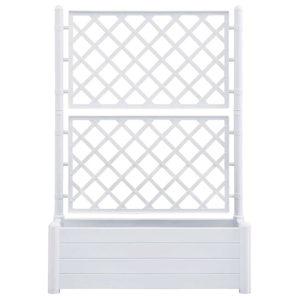 Vidaxl - Jardinière avec treillis 100x43x142 cm PP Blanc vidaXL 313983 - Image 5
