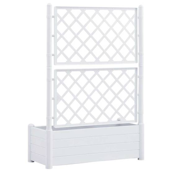 Vidaxl - Jardinière avec treillis 100x43x142 cm PP Blanc vidaXL 313983 - Image 7