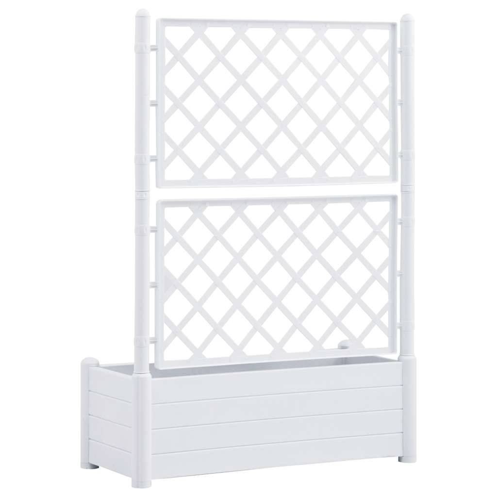 Vidaxl - Jardinière avec treillis 100x43x142 cm PP Blanc vidaXL 313983 - Image 7