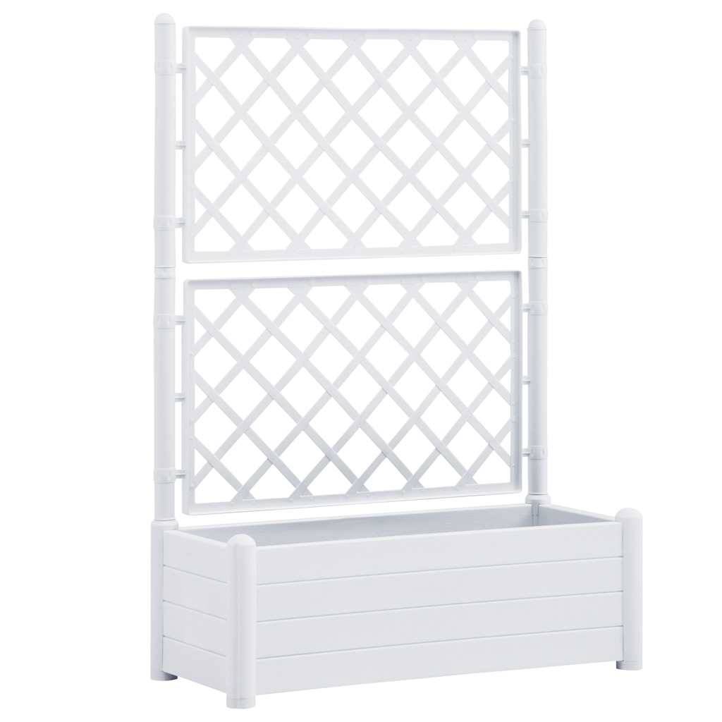Vidaxl - Jardinière avec treillis 100x43x142 cm PP Blanc vidaXL 313983 - Image 2