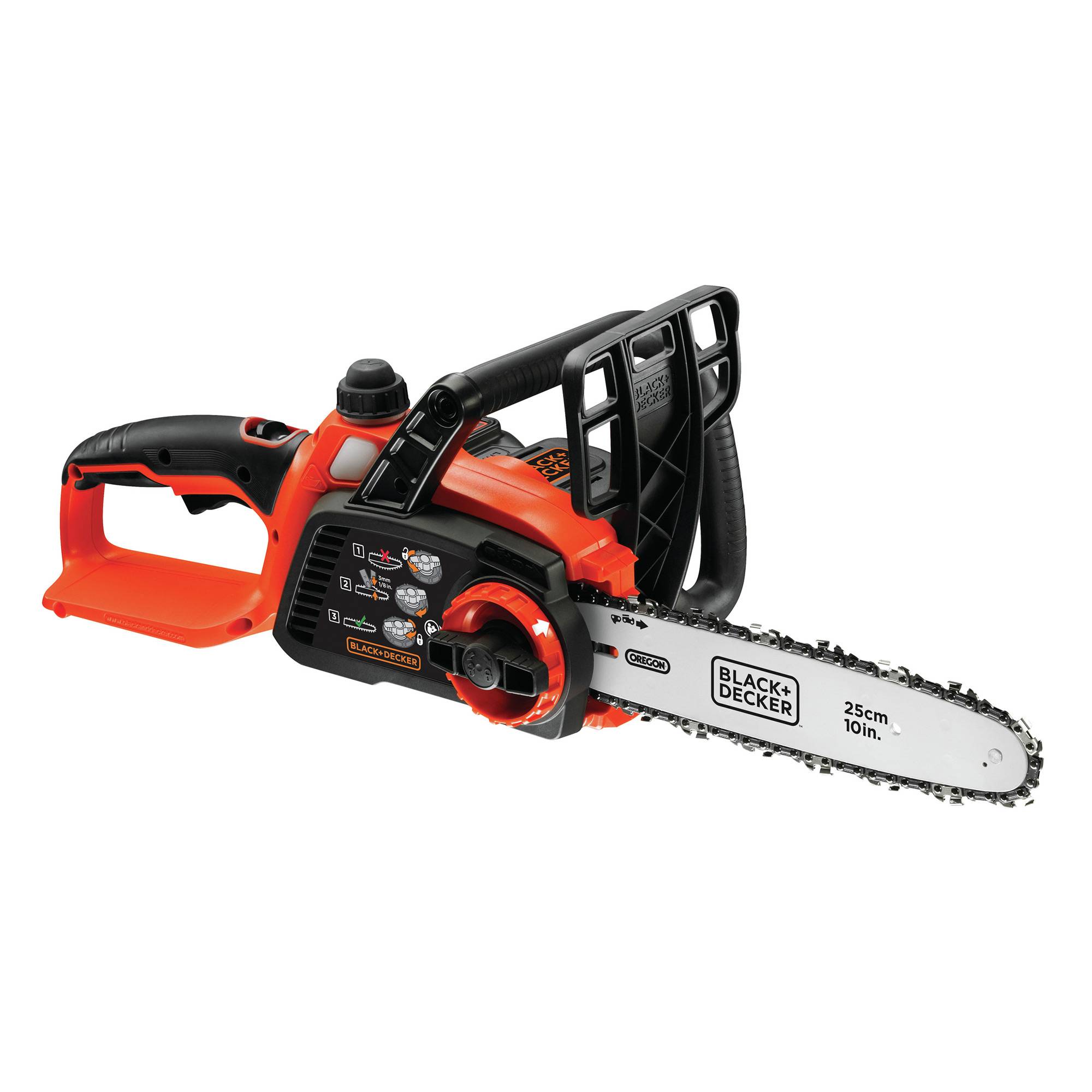 Tronçonneuse sans fil - 25 cm - 18 V - 2 Ah - 1 batterie - Double interrupteur de sécurité et protection main - Image 2