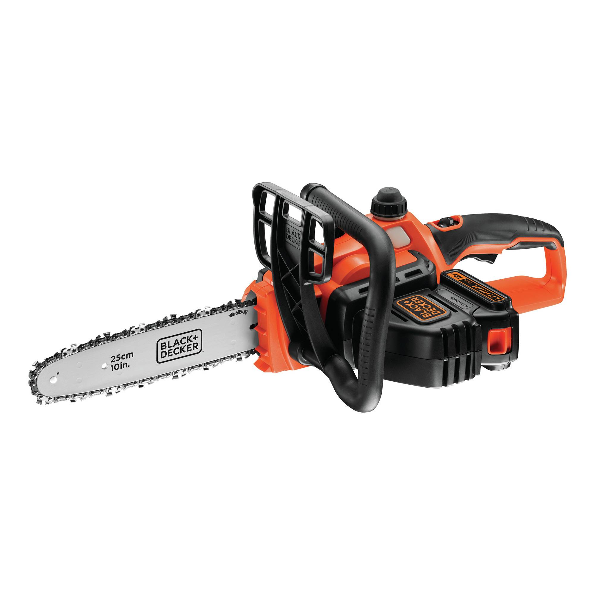 Tronçonneuse sans fil - 25 cm - 18 V - 2 Ah - 1 batterie - Double interrupteur de sécurité et protection main - Image 1