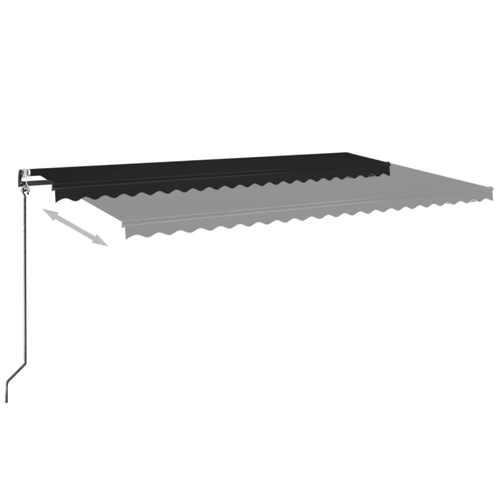Auvent rétractable automatique Aluminium Jardin Capteur Vent LED 500x350cm Anthracite - ComfortXL Outdoor Living - Image 3