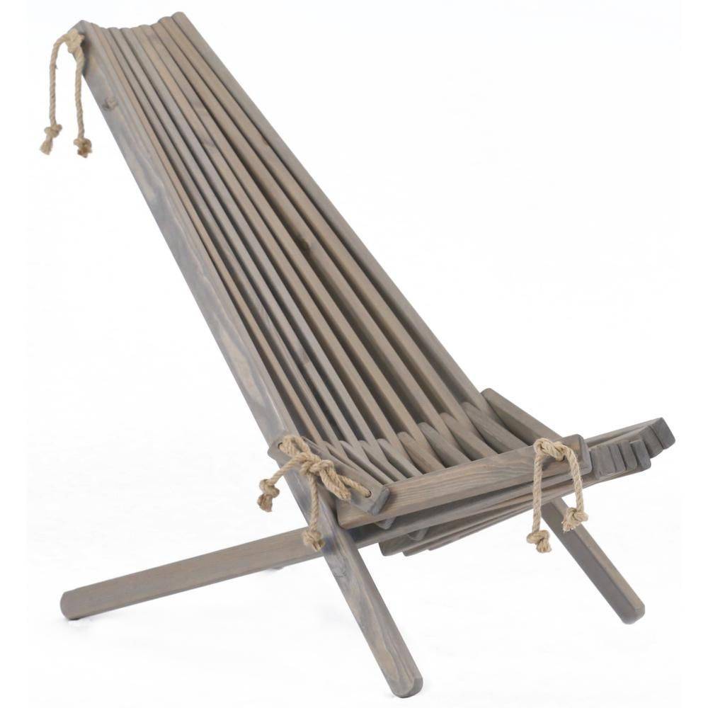 Ecofurn - Chilienne en bois EcoChair avec coussin (Lot de 2) Pin gris - Image 4
