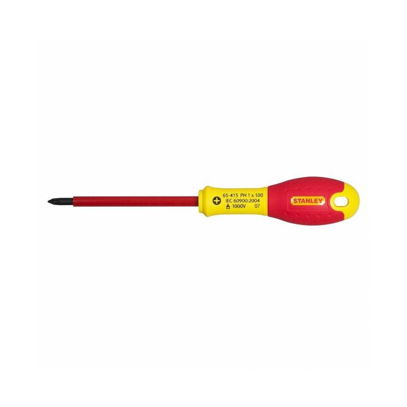 stanley - Tournevis isolé 1000V cruciforme Phillips Fatmax STANLEY - Empreinte: PH 0 - Long. de barre (mm): 75