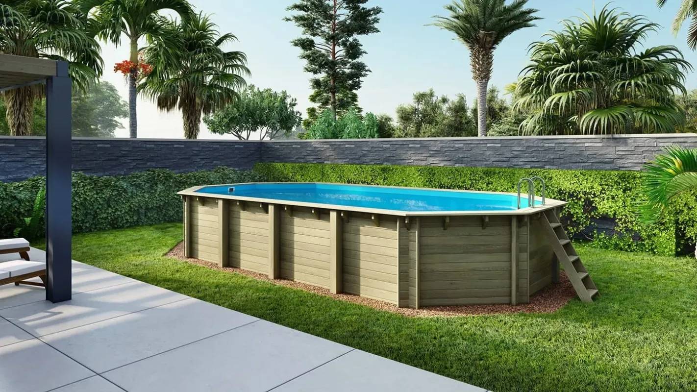 Altanka - Piscine en bois 8,57x4,57 - H.1,45 m - avec filtration - BAS750OSPI - Image 1