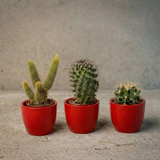 Cactussen Set de 3 Avec Rouge Mini - Image 1