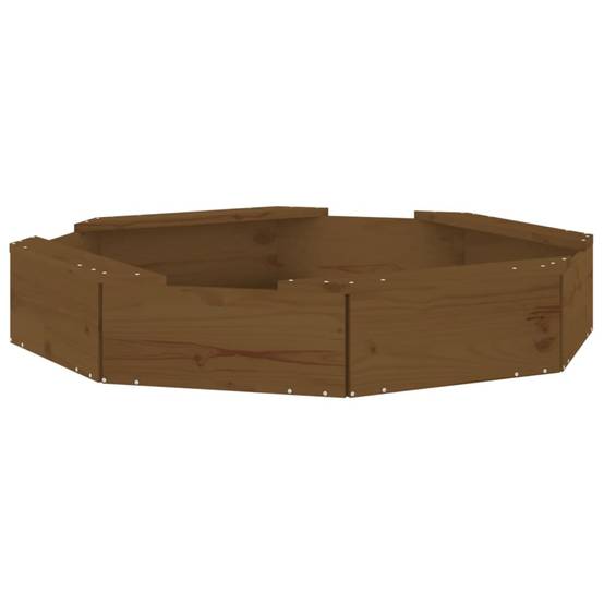 Bac à sable - Maison de jeu pour enfants avec sièges marron miel octogone bois de pin massif-JU12102 - Image 1