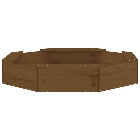 Bac à sable - Maison de jeu pour enfants avec sièges marron miel octogone bois de pin massif-JU12102 - Image 4